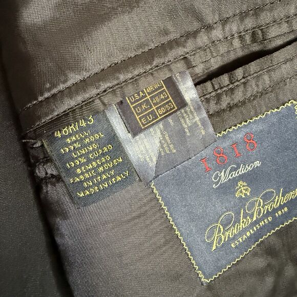 Brooks Brothers Wool Blazer 48R Blue Mens Madison 1818 Estrato Trabaldo Togna - Picture 12 of 14